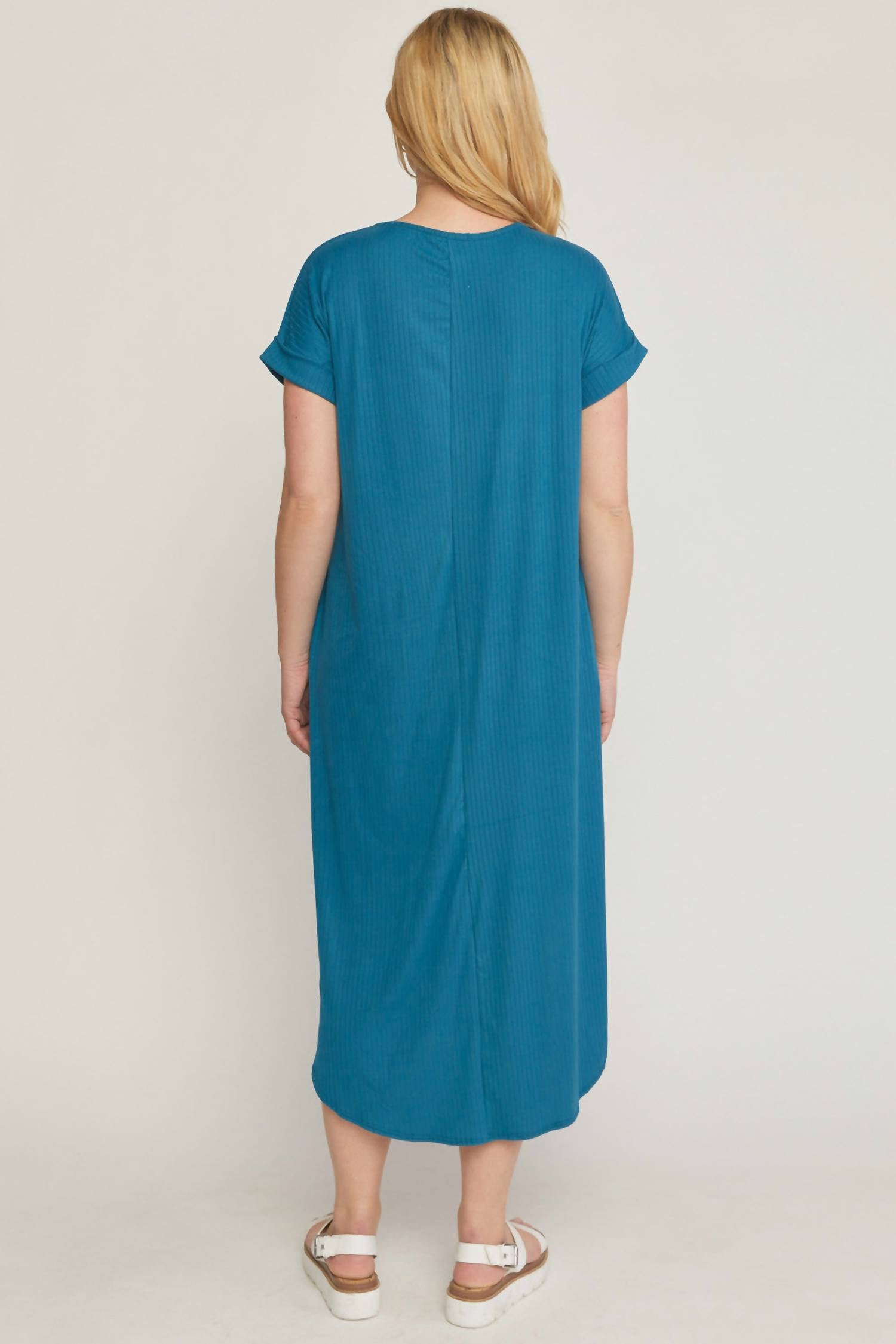Entro - Ribbed Pocket Midi Dress