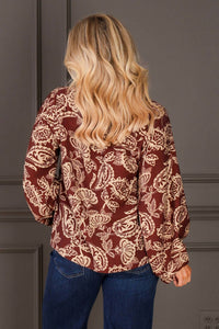 Umgee - Floral V-neck Woven Top