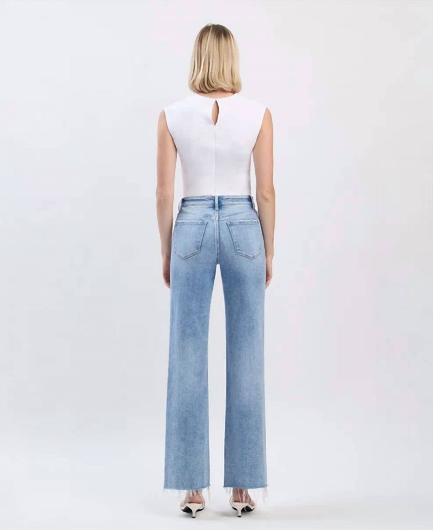 Flying Monkey - Glorietta High Rise Slim Fit Wide Leg Jeans