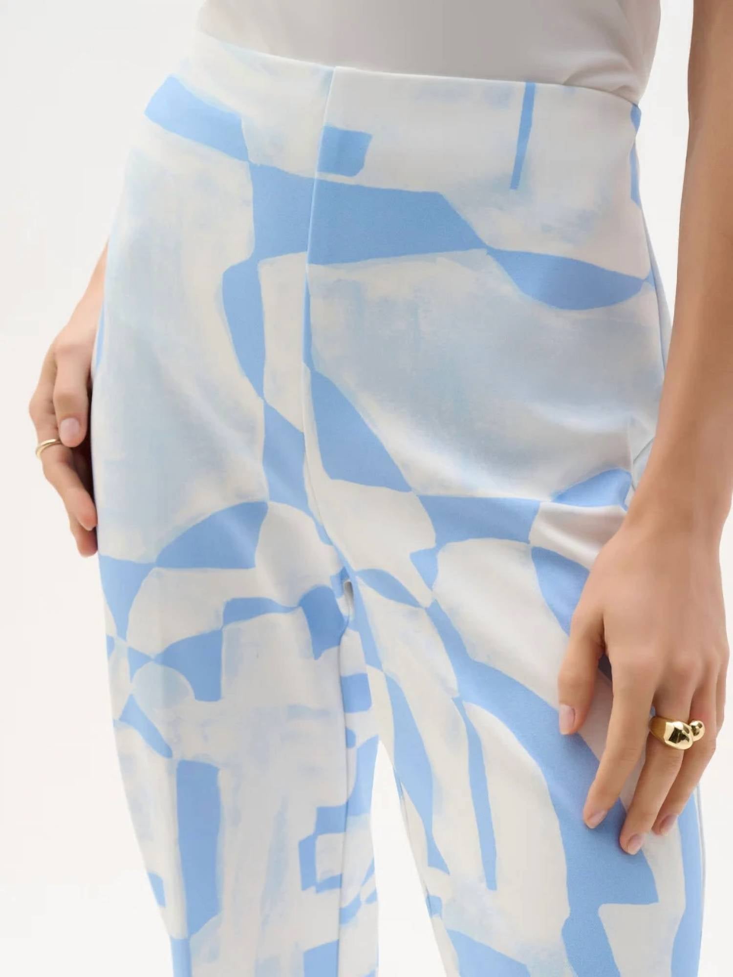 Joseph Ribkoff - Silky Knit Geometric Print Straight Leg Pull-on Pants