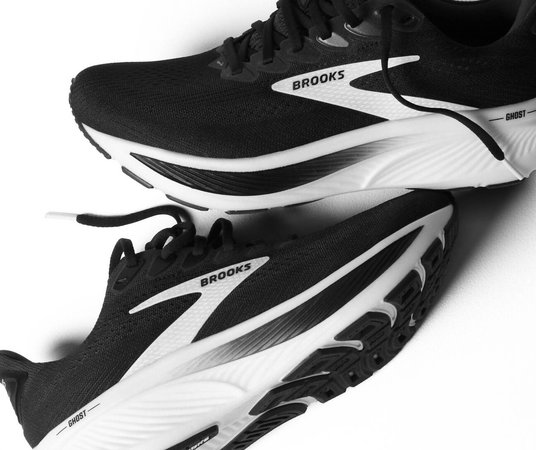 BROOKS Women's Ghost 17 Running Shoes in black grey white - women's shoe - alternate view