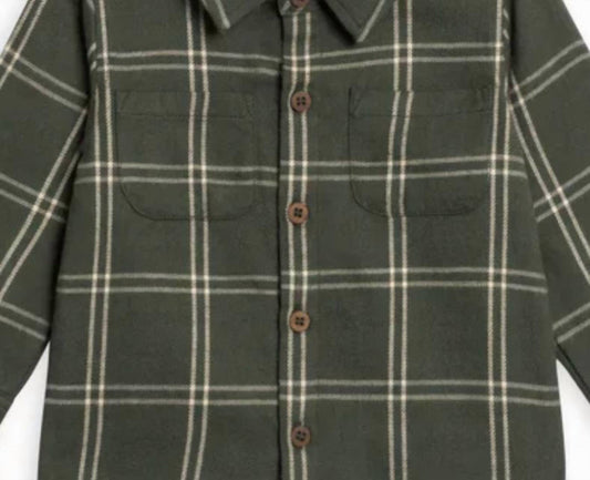 Kendi - Boy's Berg Flannel Long Sleeve Collared Button Down Shirt