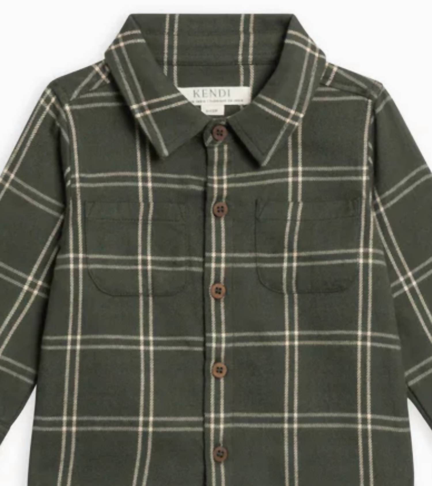 Kendi - Boy's Berg Flannel Long Sleeve Collared Button Down Shirt