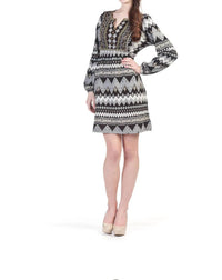Papillon - Navaho Print Long Sleeve Yoke Dress