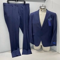Giles & Jasper Men’s Modern Wool Stretch 2-piece Suit in navy blue - men's jacket