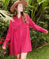Peach Love - Sparkle & Shine Shirt Dress