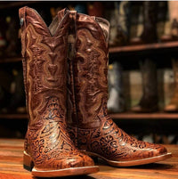 Tanner Mark - Women's Winner Circle Tooled Leather Boots