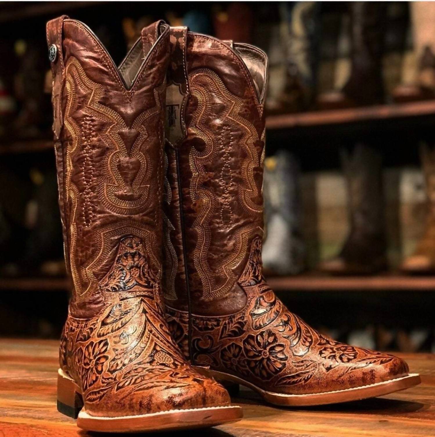 Tanner Mark - Women's Winner Circle Tooled Leather Boots