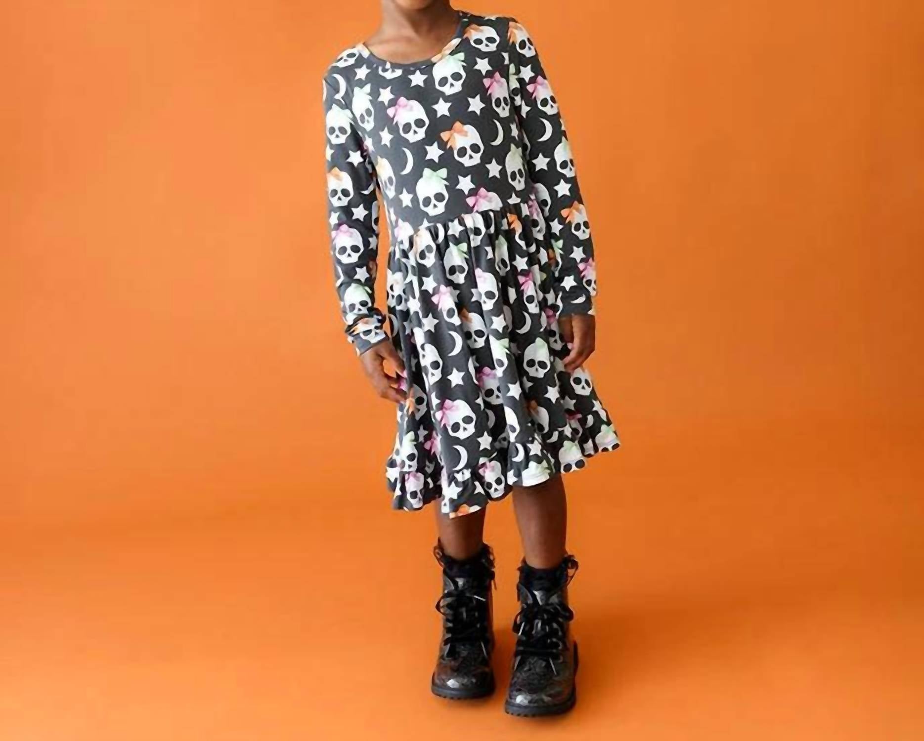 Posh Peanut - Kelly Skelly Glow In The Dark Twirl Dress