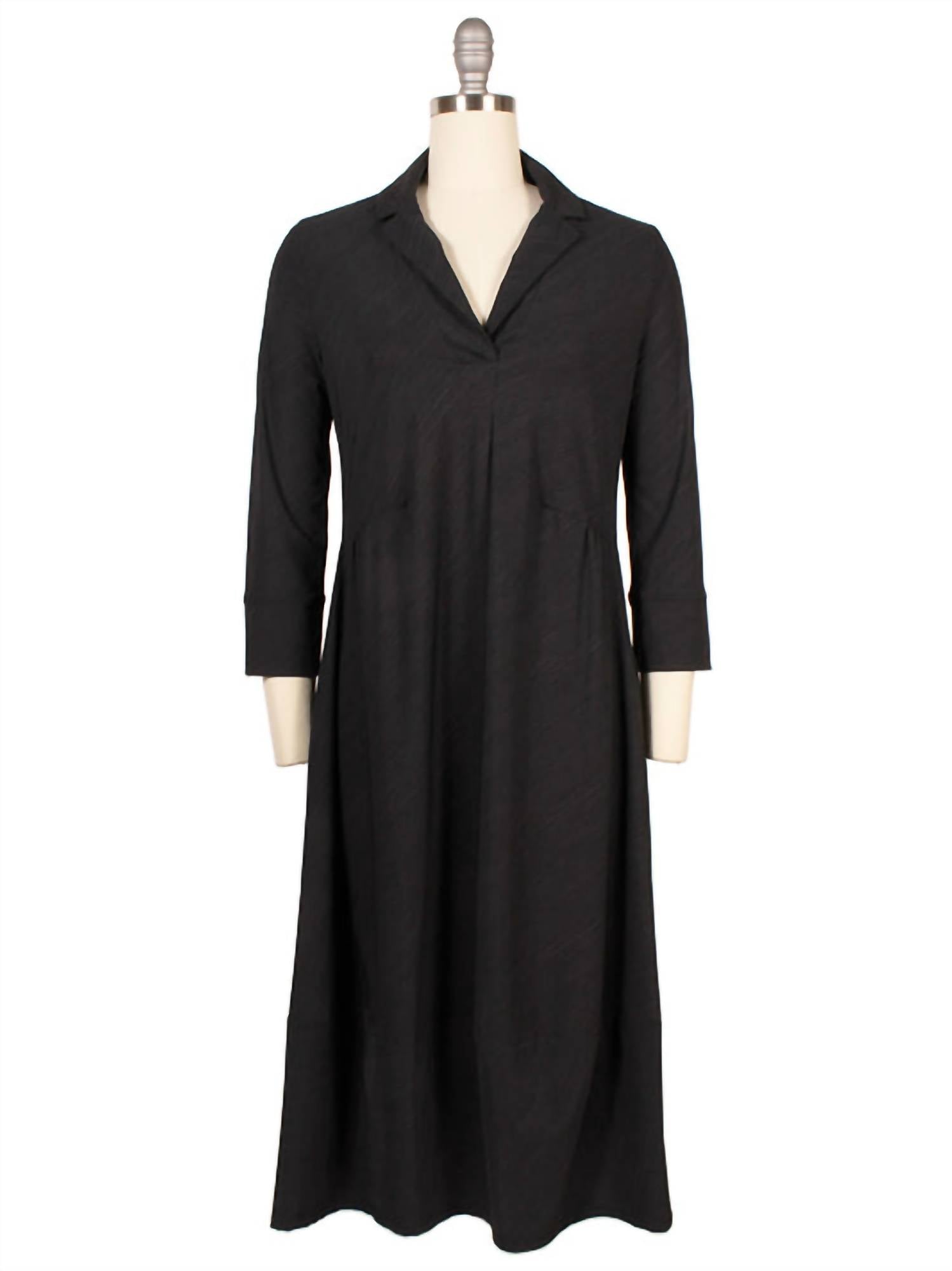 Porto - Women's Long Sleeve Collared Flavia Dress