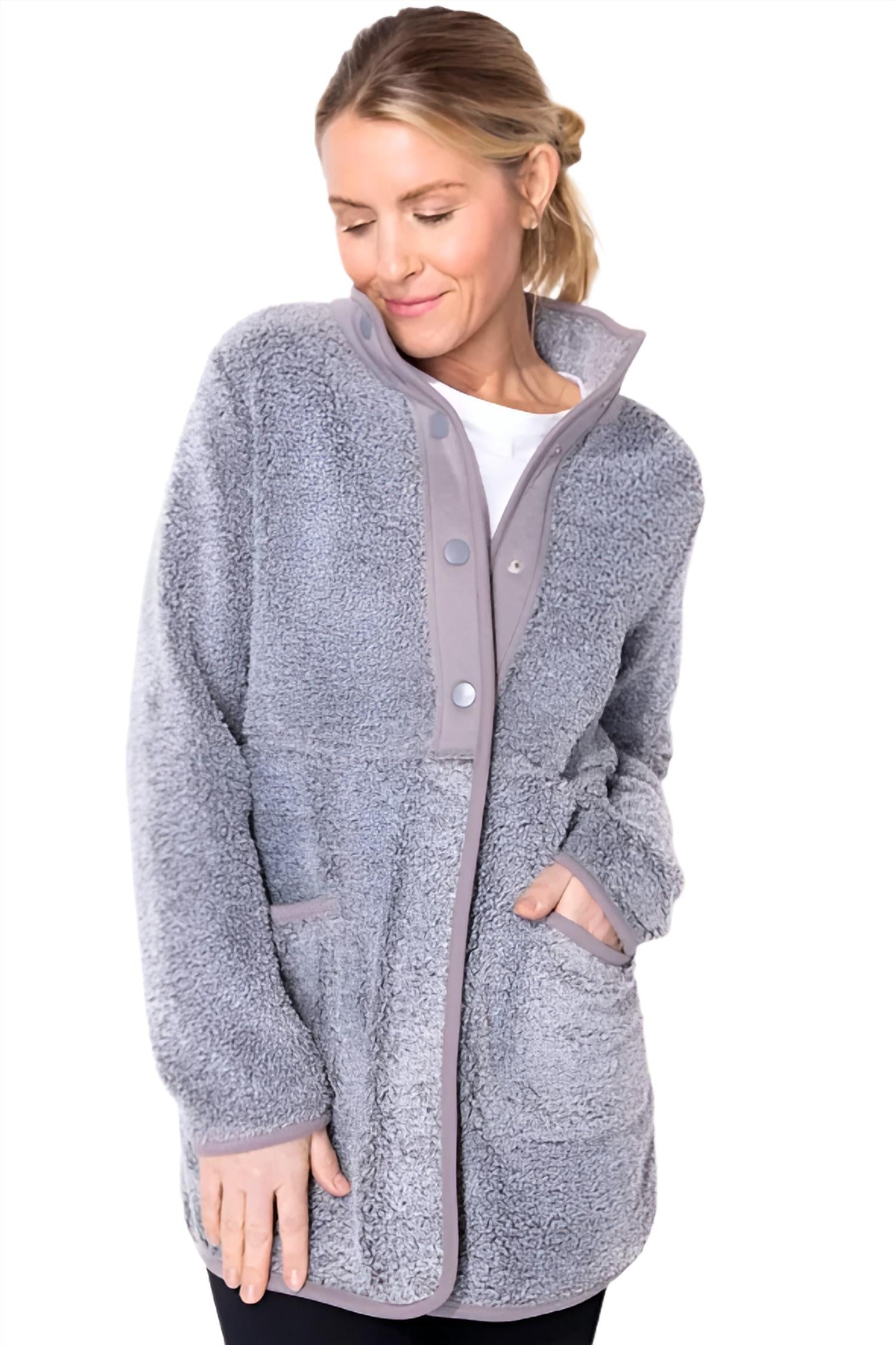 Escape By Habitat - Sherpa Fleece Snap Front Jacket