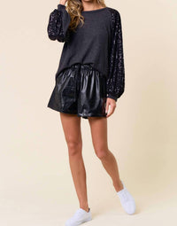 Lovely Melody Show Stopping Sparkle Top in black - women's blouse - view 4