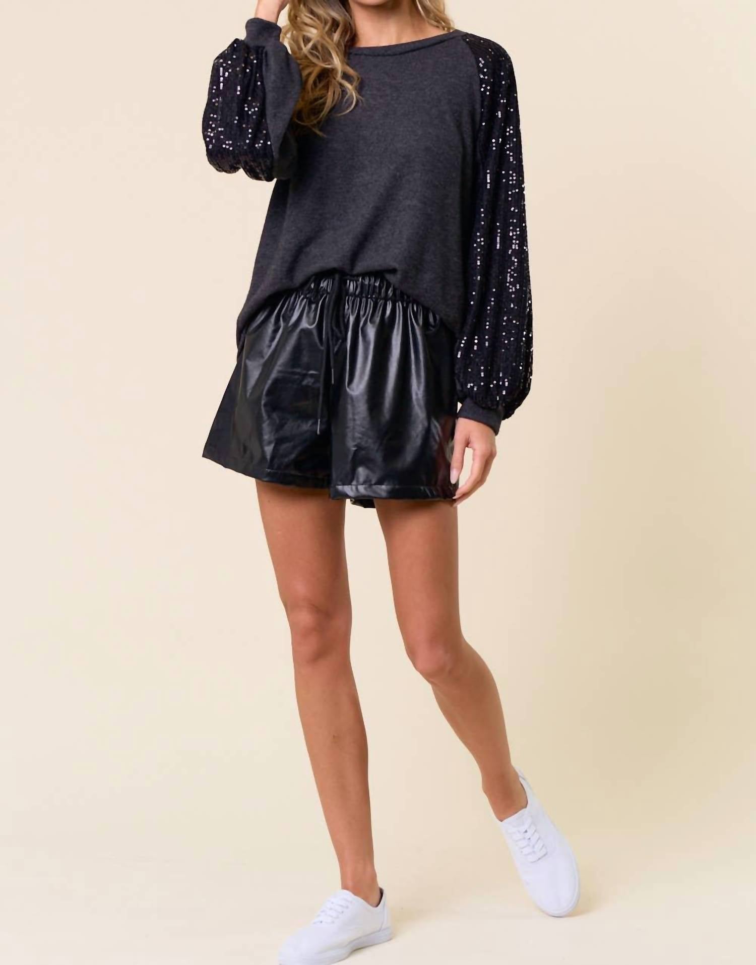 Lovely Melody Show Stopping Sparkle Top in black - women's blouse - view 4