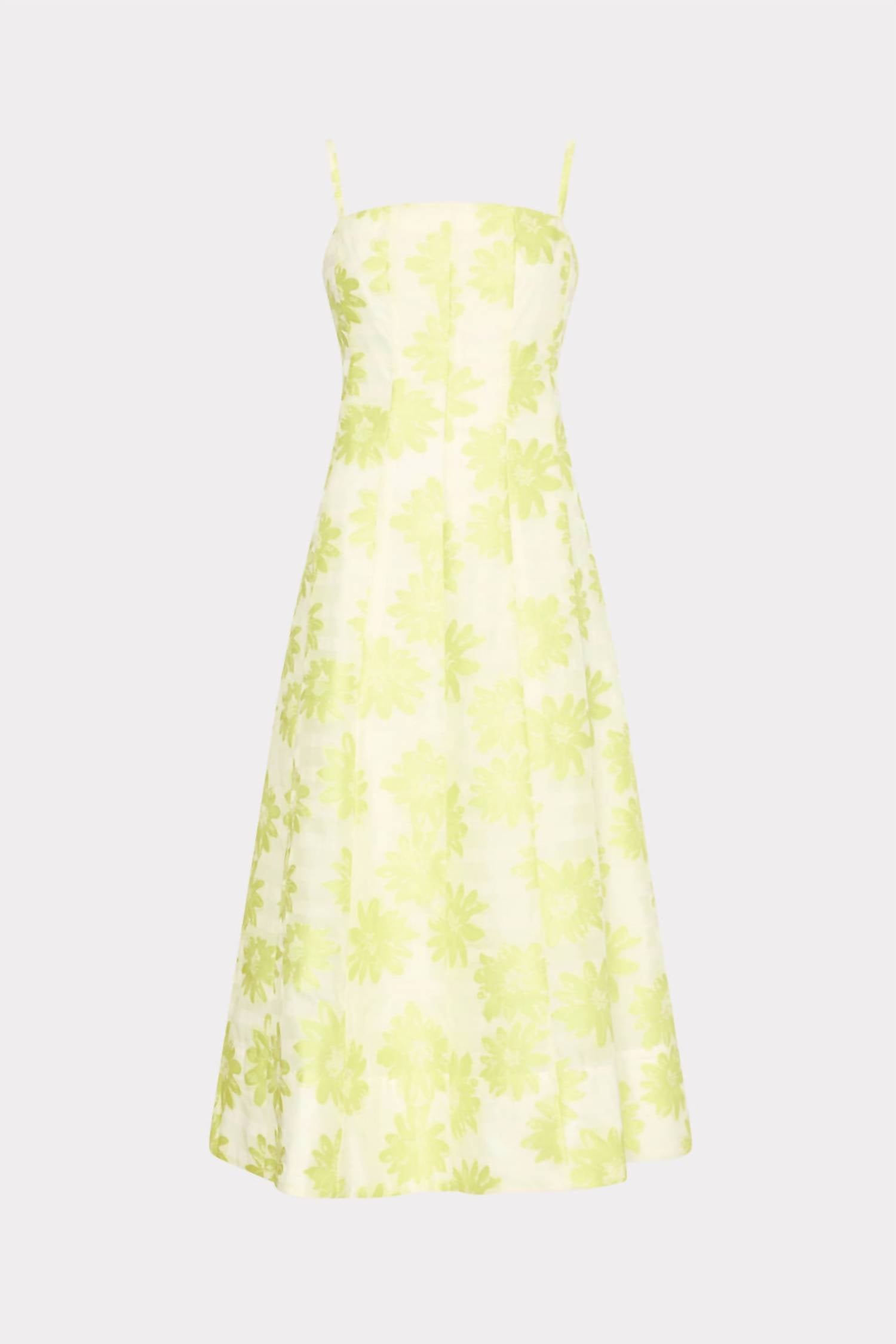 Milly - Striped Floral Fil Coupé Dress