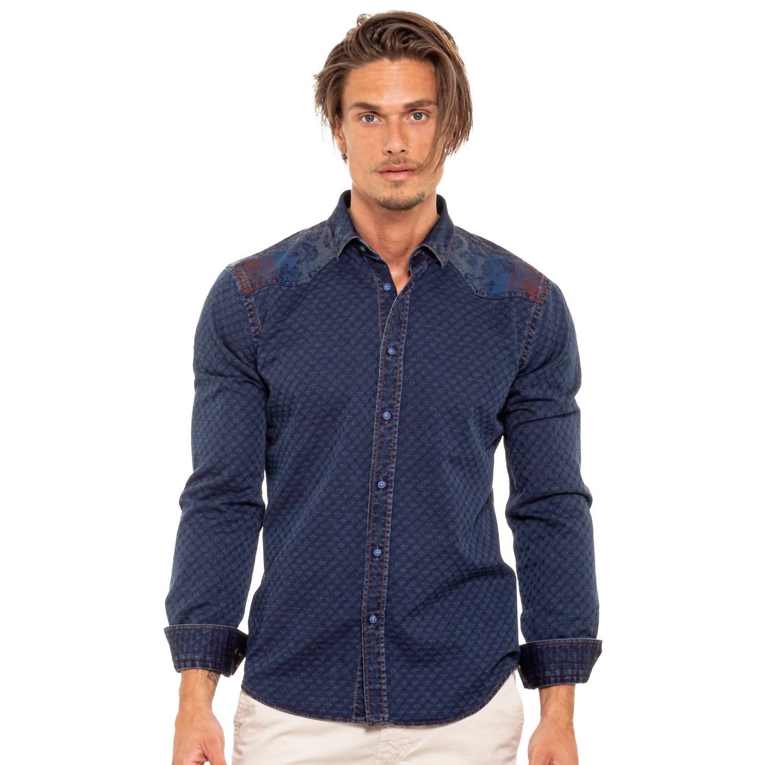 Eight X - Copper Stitch Denim Button Down Shirt