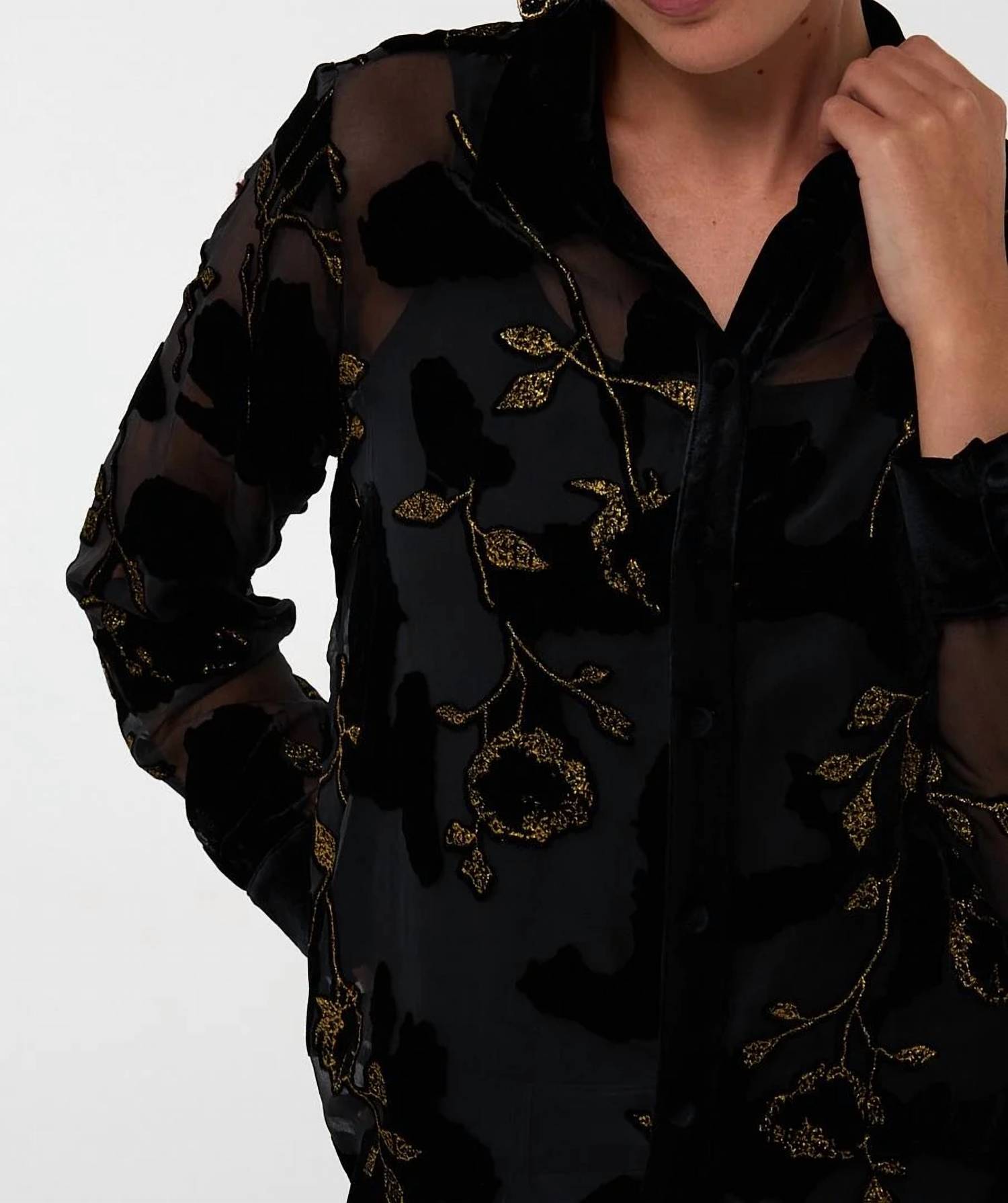 Esqualo - Burnout Flower Blouse