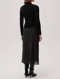 EXQUISE Linda K. Midi Skirt in green black - women's skirt - detail view