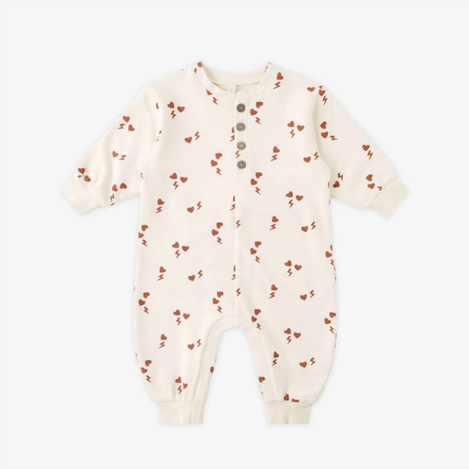 Quincy Mae Kid's Relaxed Jumpsuit in electric heart - kids' item - detail view