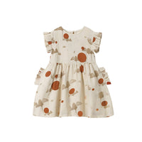 Omamimini - Fit & Flare Dress with Box Pleats Sleeves