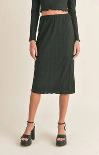 Sadie & Sage - Nelly Lettuce Hem Midi Skirt
