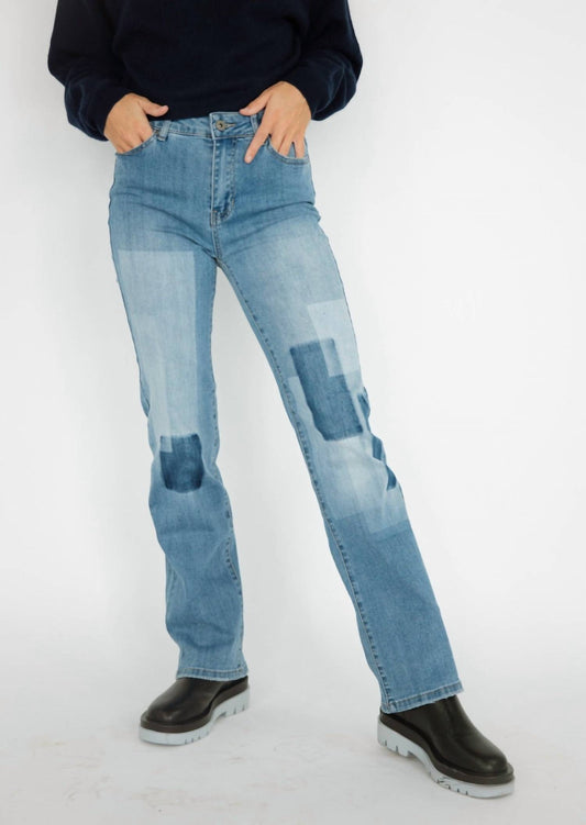 Charlie B - Straight Leg Patchwork Jean