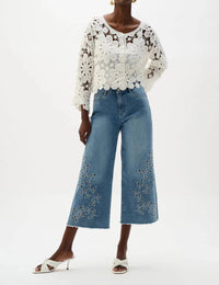 Joseph Ribkoff - Cotton Crochet Boxy Cardigan
