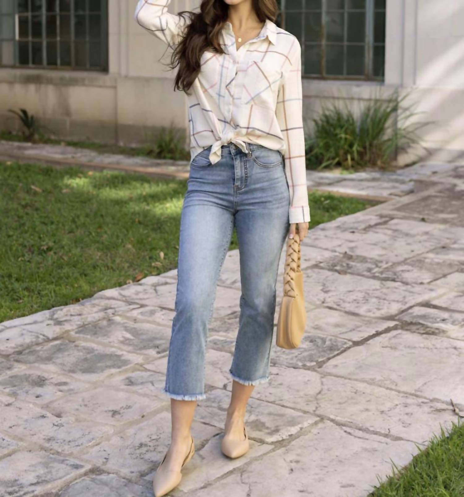 Grace And Lace - Crop Flare Denim Jeans