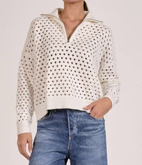 Elan - 1/4 Zip Crochet Sweater