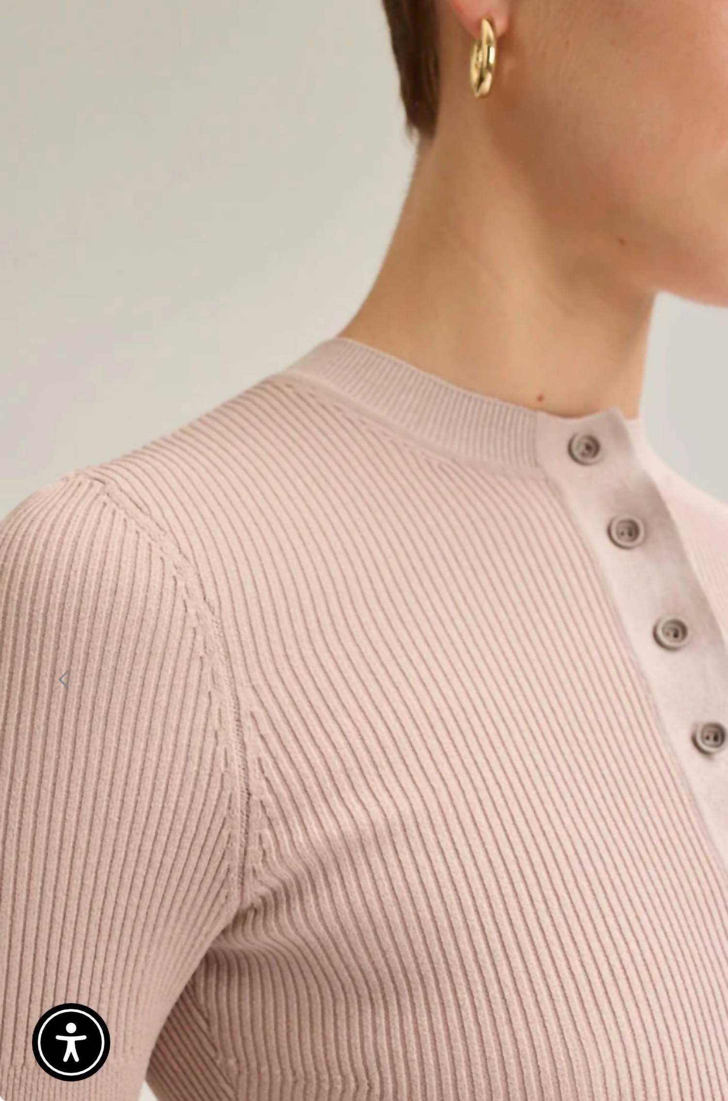Scanlan Theodore Crepe Knit Placket Top in oyster - women's shirt - detail view