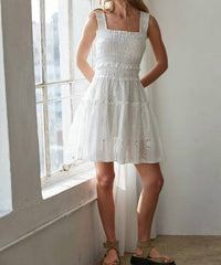 By Together - Woven Cotton Eyelet Mini Dress