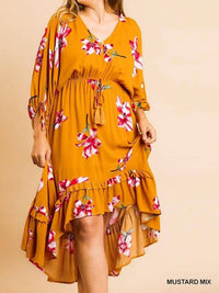 Umgee - Floral High Low Dress -PLUS