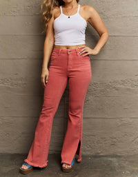Risen - Bailey High Waist Side Slit Flare Jeans