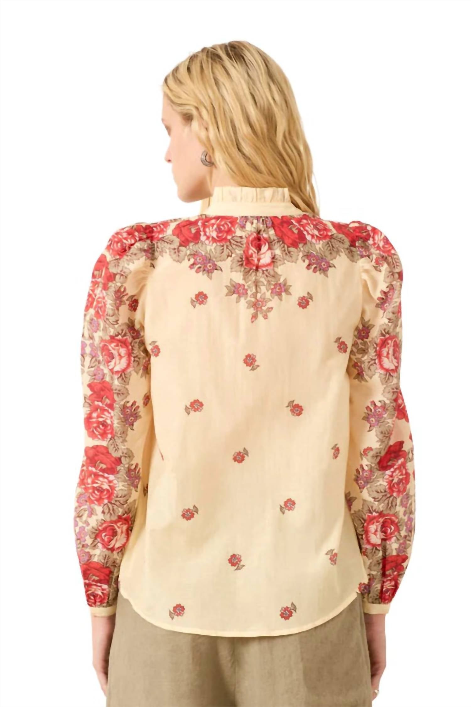 ALIX OF BOHEMIA Annabel Longsleeve Shirt in rosebush - women's shirt - detail view
