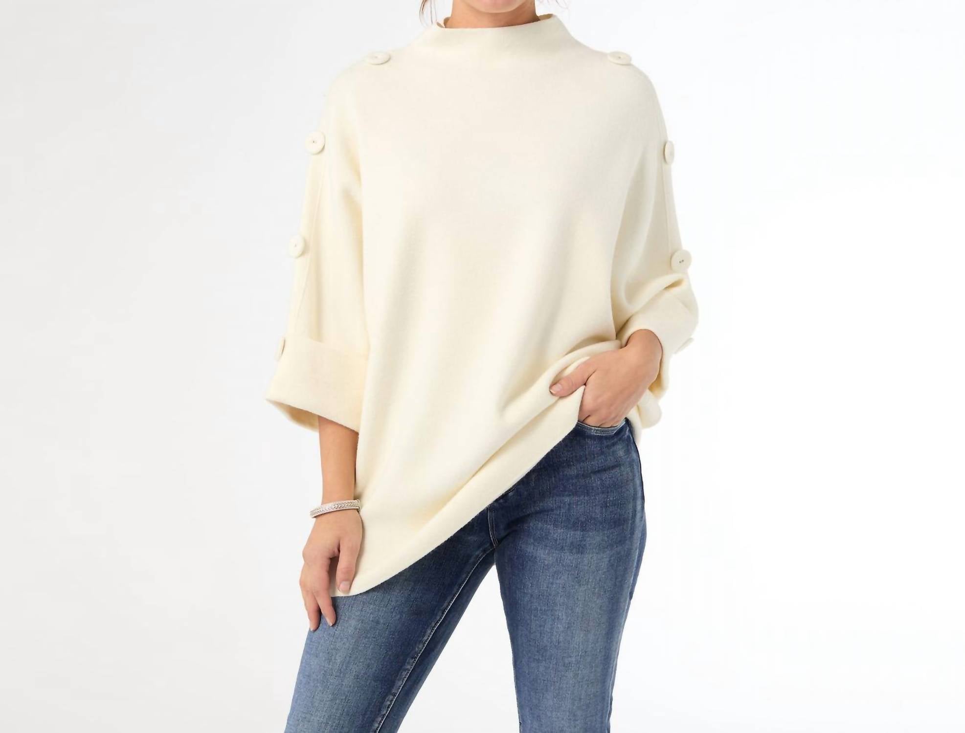 Coco + Carmen - Funnel Neck Sweater With Button Detail