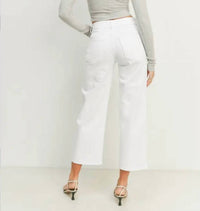 JUST BLACK DENIM Wide Leg Jeans in white - women's pants - detail view