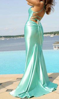 Faviana - Sleek Satin Dress