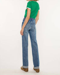 KanCan Lost High Rise True Straight Jeans in dark wash - women's jeans - alternate view