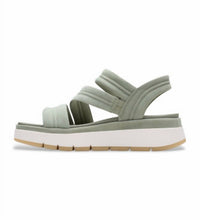 Clarks Women's Tuscan Strap Leather Sandals in light green suede - women's sandal - detail view