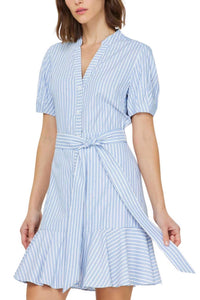 Current Air - Striped Shimmer Shirt Dress