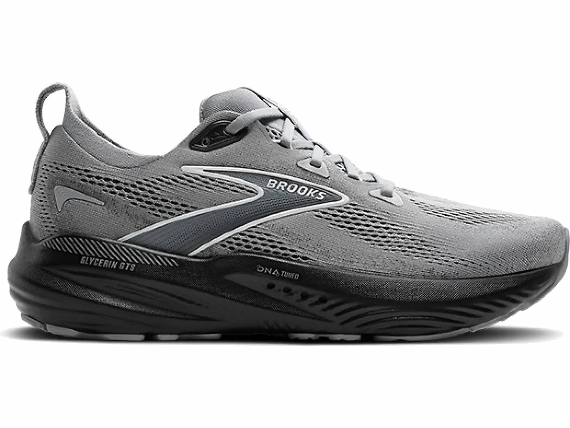 BROOKS Men's Glycerin Gts 22 Running Shoes in primer gray ebony bluewash 7 - men's shoe - detail view