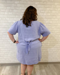 Fenini - Linen Puff Sleeve Dress - Plus