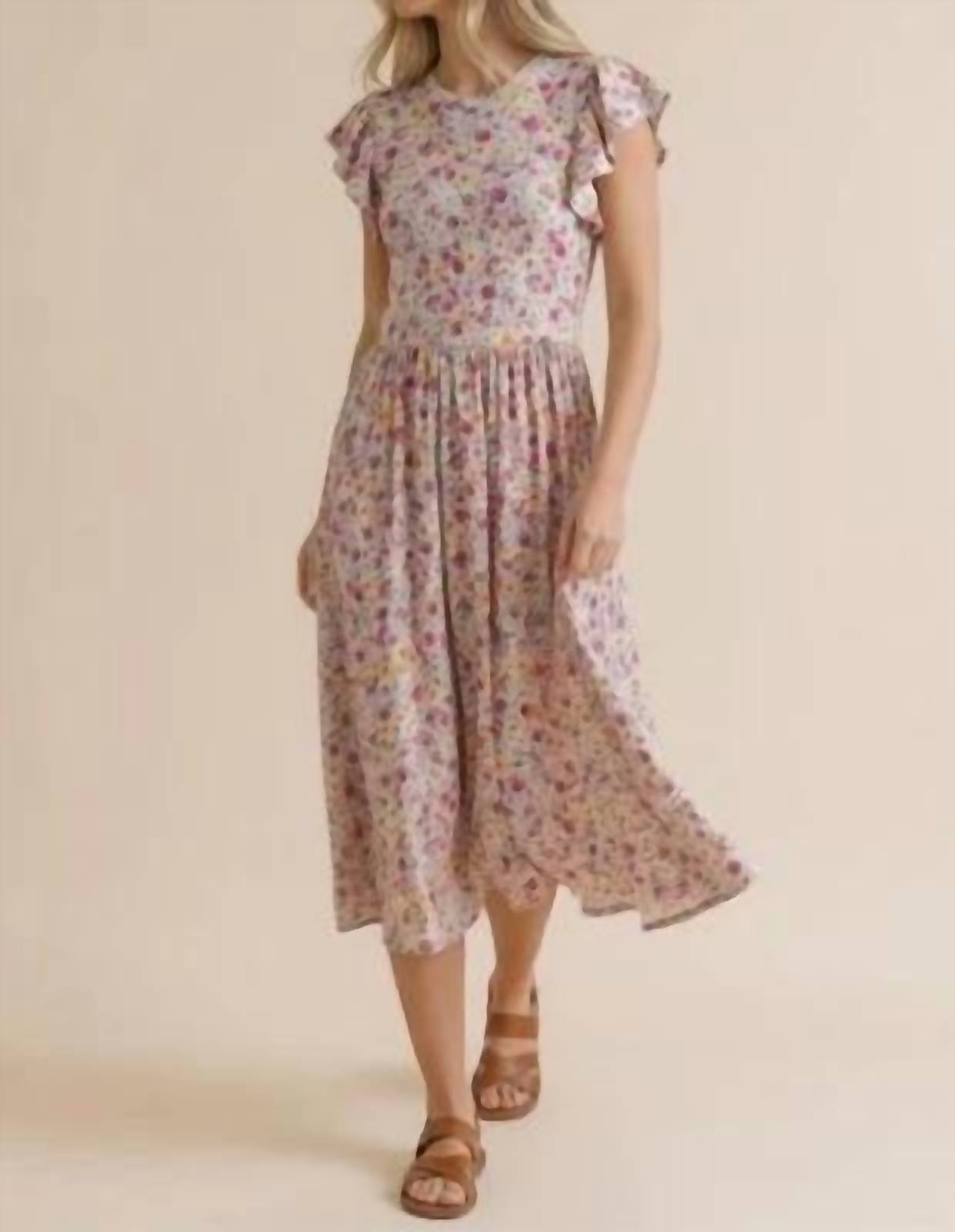 Haptics - Folded Ruffle Short Sleeve Babydoll Dress- Plus