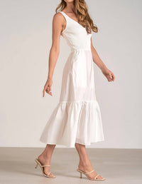 ELAN Mixed Media Dress in off white - women's dress