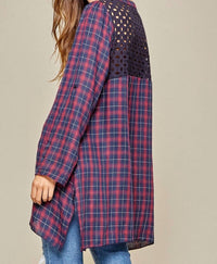 Andree By Unit - Plaid Embroidered Top