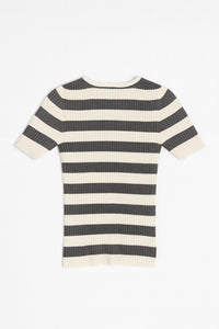 Majestic Filatures - Women's Merino Superfine Rib Knit Short Sleeve Crewneck Top
