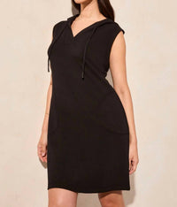 Tribal - Scuba Knit Sleeveless Hooded Dress