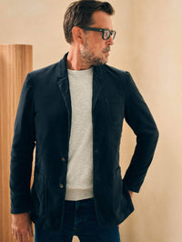 Faherty Men’s Stretch Corduroy Blazer in midnight navy blue - men's jacket - alternate view