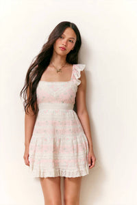 Loveshackfancy - Melitta Mixed Print Mini Dress