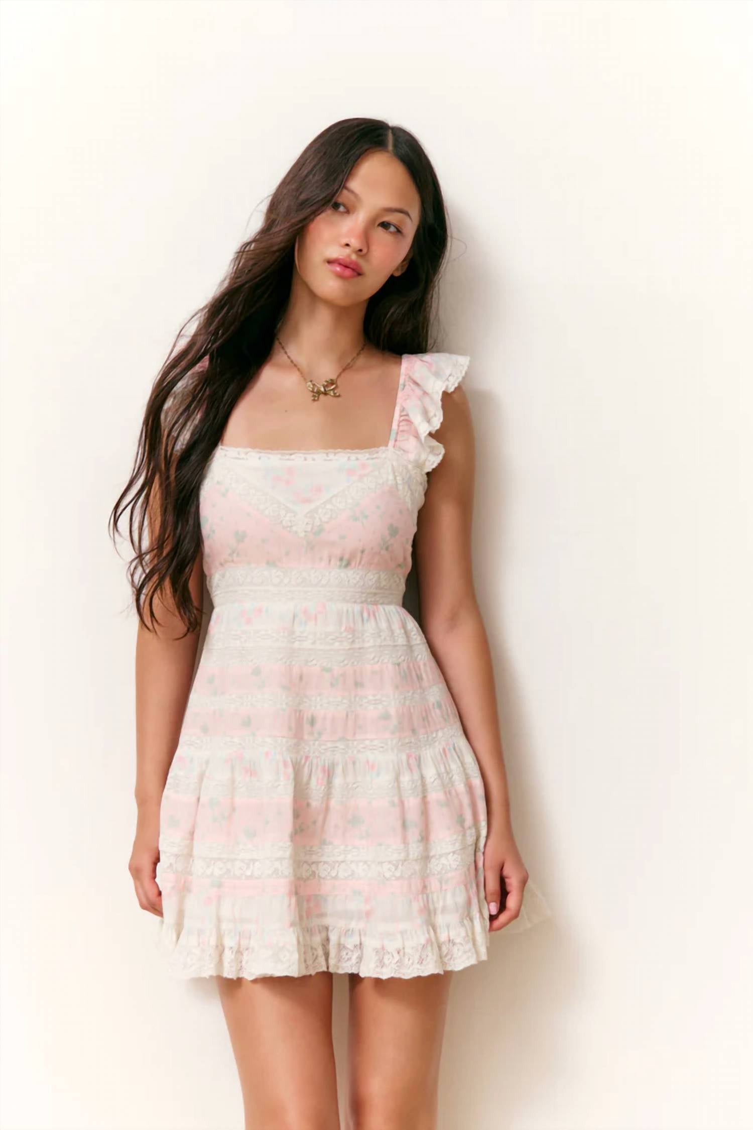 Loveshackfancy - Melitta Mixed Print Mini Dress