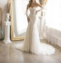 Lucci Lu - Puff Sleeve Strapless Bridal Gown